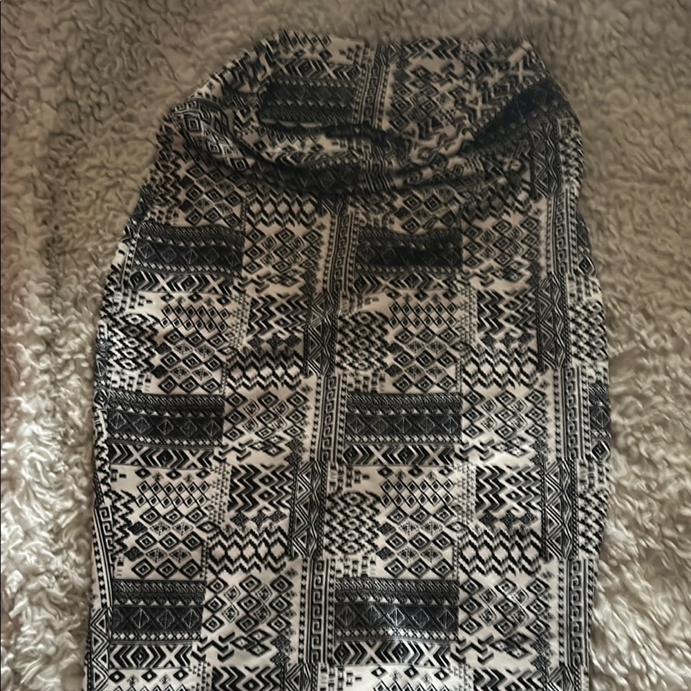 Derek Heart Monochrome Patterned Skirt